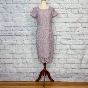 DE Collection Lilac Floral Lace Midi Dress